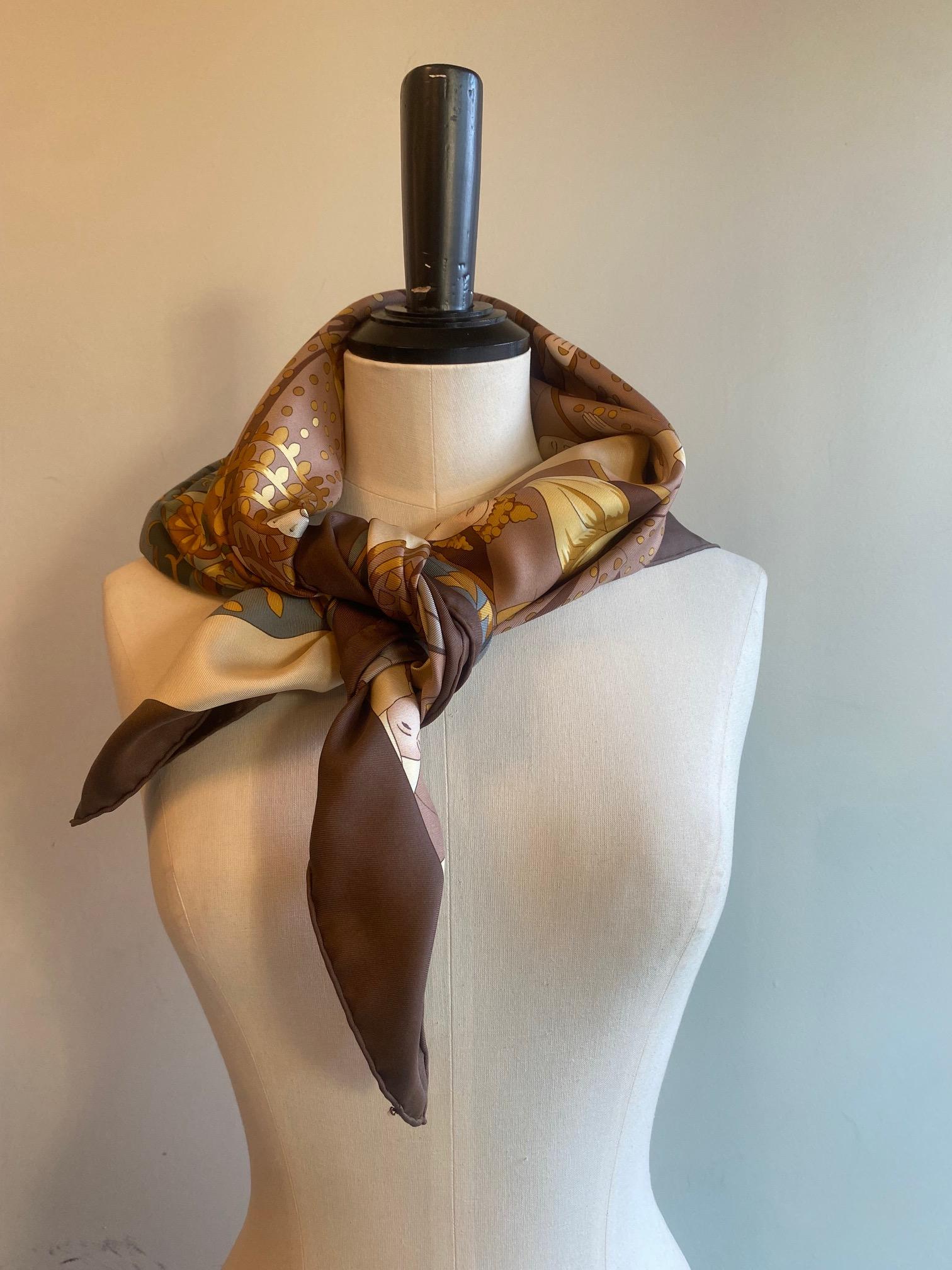Hermes Splendeur des Maharajas II Silk Scarf For Sale 5