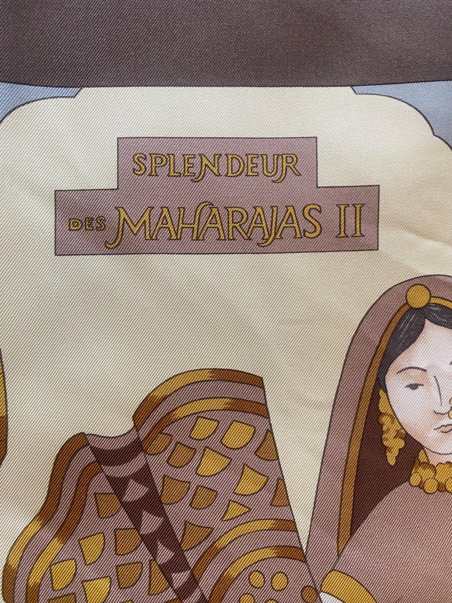 Hermes Splendeur des Maharajas II Silk Scarf For Sale 3