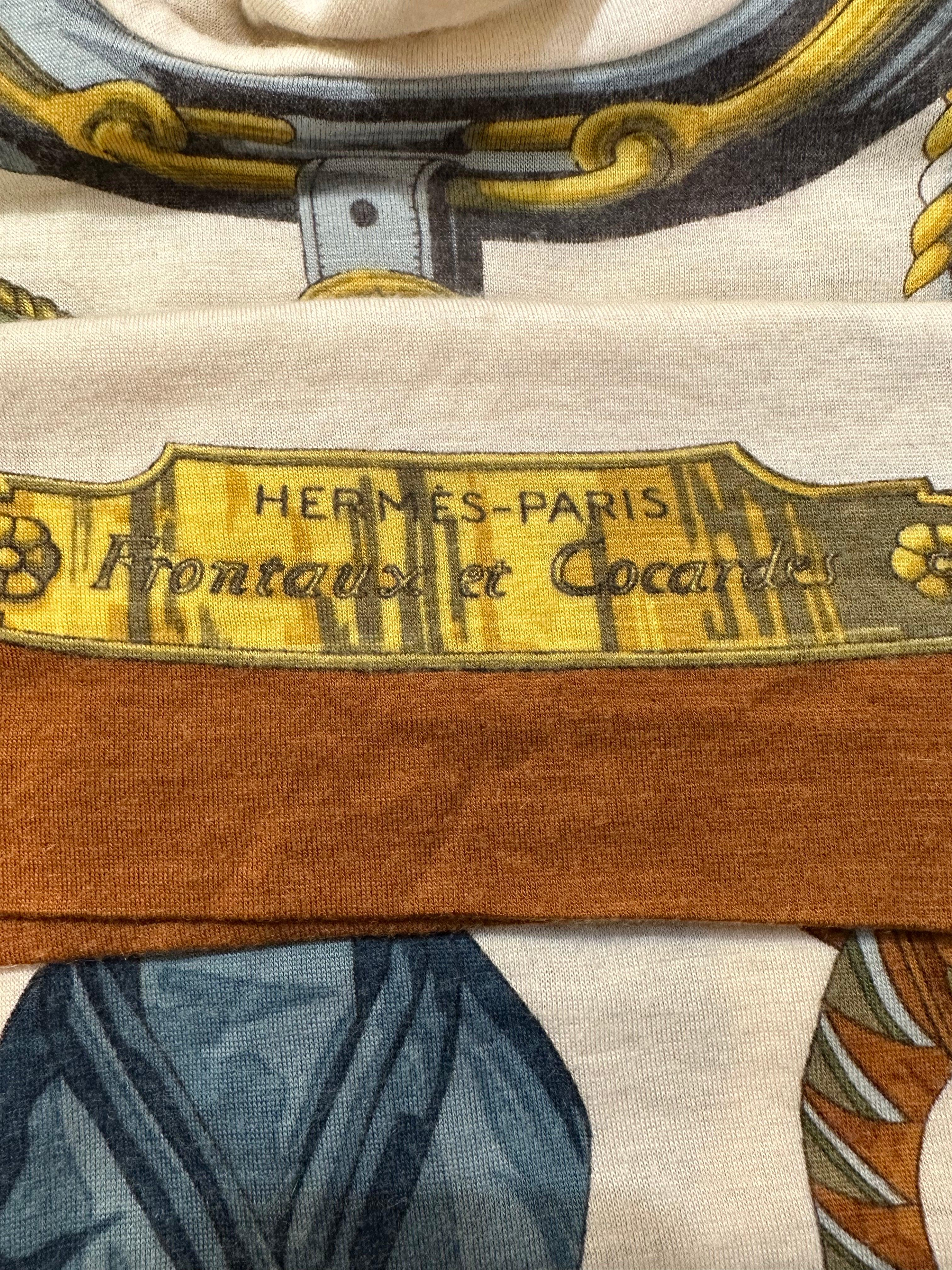 Hermes Sport Kaschmir-Rollkragenpullover mit Pferdedruck, 1960er Jahre im Zustand „Hervorragend“ im Angebot in Los Angeles, CA