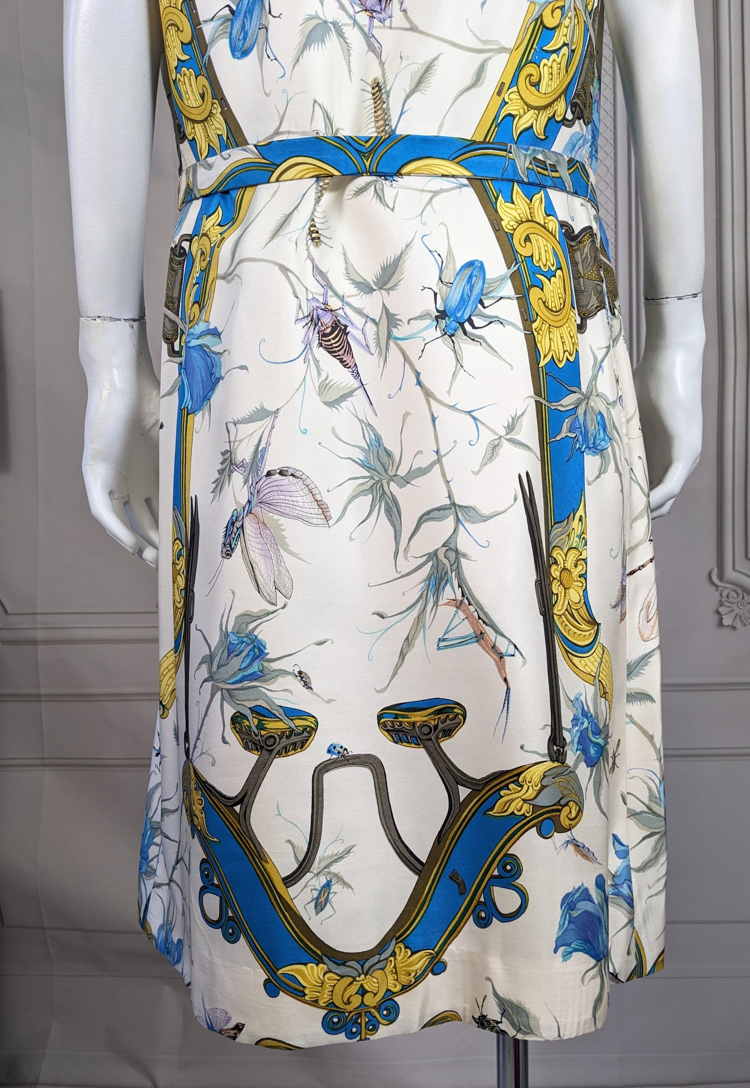 Hermes Sport Silk Twill Print Dress For Sale 5