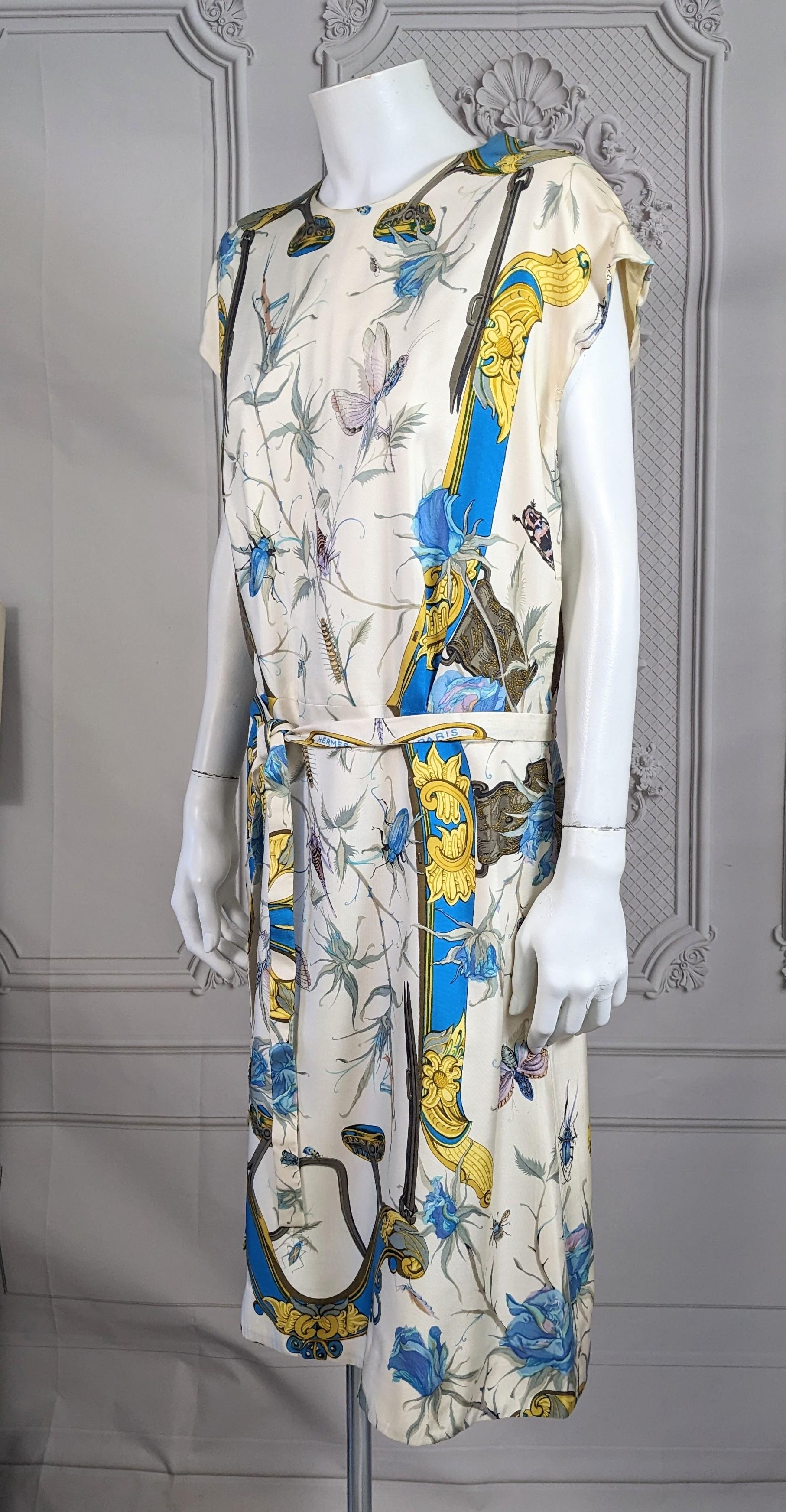 Hermes Sport Silk Twill Print Dress For Sale 1