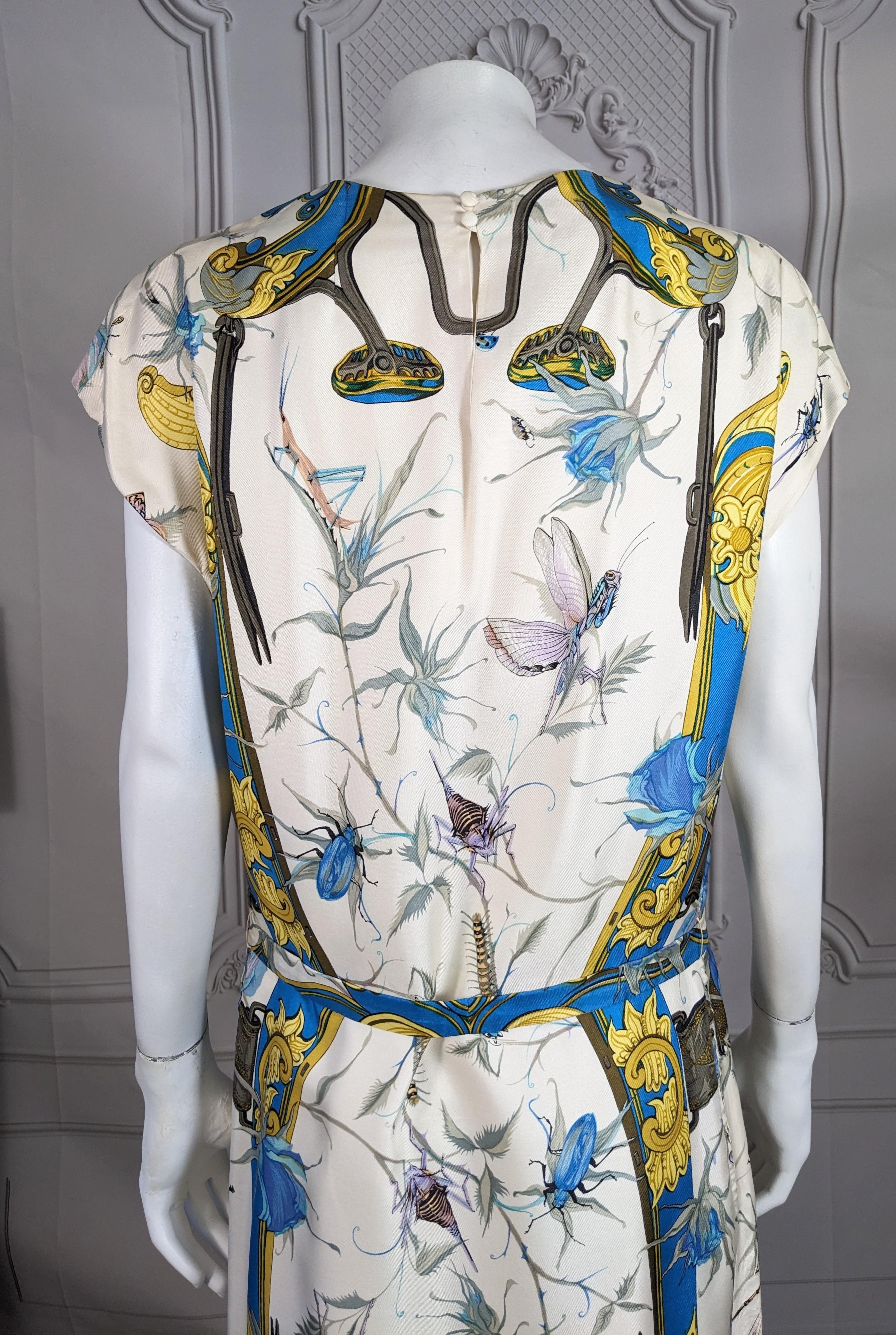 Hermes Sport Silk Twill Print Dress For Sale 4