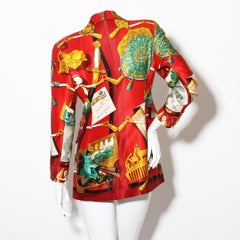 Hermès Spring Summer 1992 “Memoire d’Hermès” by Cathy Latham Silk Twill Blazer