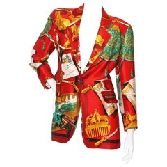 Hermès Spring Summer 1992 “Memoire d’Hermès” by Cathy Latham Silk Twill Blazer