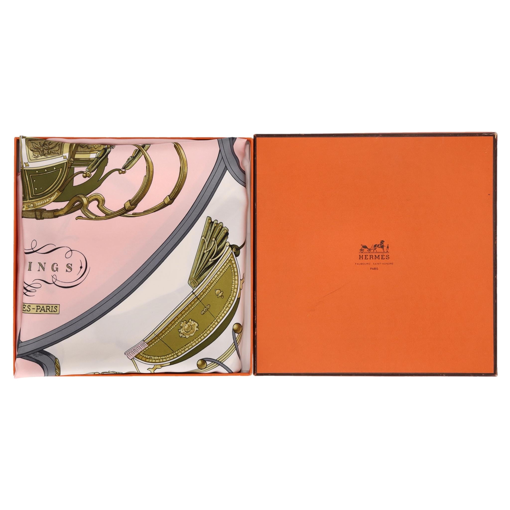 Beige Sciarpa in seta Hermès 'Springs' di Philippe Ledoux in vendita