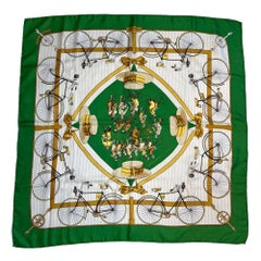 Hermes Square Bicycles Silk Scarf Neckerchief