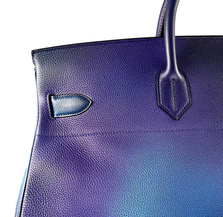 Hermès SS19 Ombré Haut à Courroies Cosmos HAC 50 Nuit Violet Limited Edition Bag For Sale 5