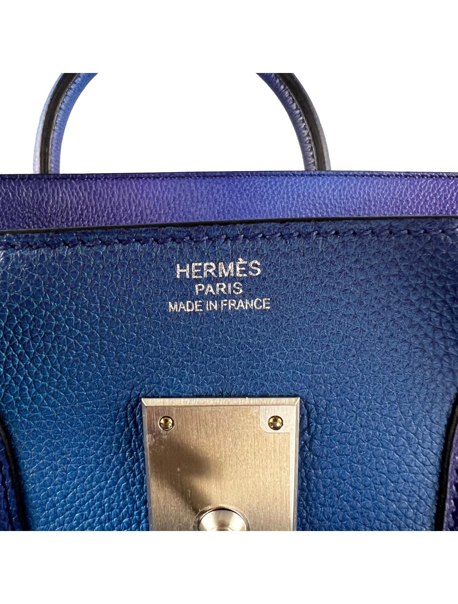 Hermès SS19 Ombré Haut à Courroies Cosmos HAC 50 Nuit Violet Limited Edition Bag 8