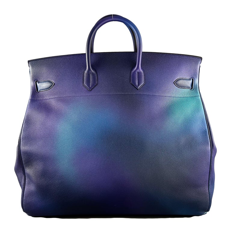 Hermès SS19 Ombré Haut à Courroies Cosmos HAC 50 Nuit Violet Limited Edition Bag In Excellent Condition For Sale In San Francisco, CA