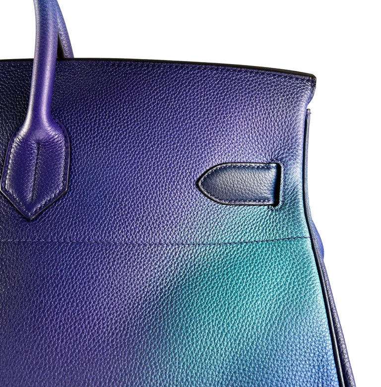 Hermès Limited Edition Bleu Nuit & Violet Clémence Cosmos Haut à