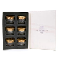 Hermes St. Louis Thistle Gold 6 Tea/Shot Glasses