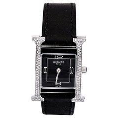 Hermes Stainless Diamond Leather Heure H W046478WW00 Women's Wristwatch 21 mm