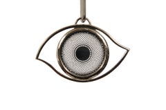 Hermes Stainless Steel Evil Eye Bag Charm Pendant Silver Black Bag Ring Key