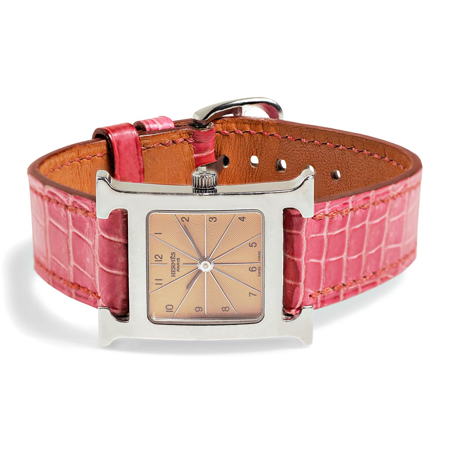 hermes pink watch