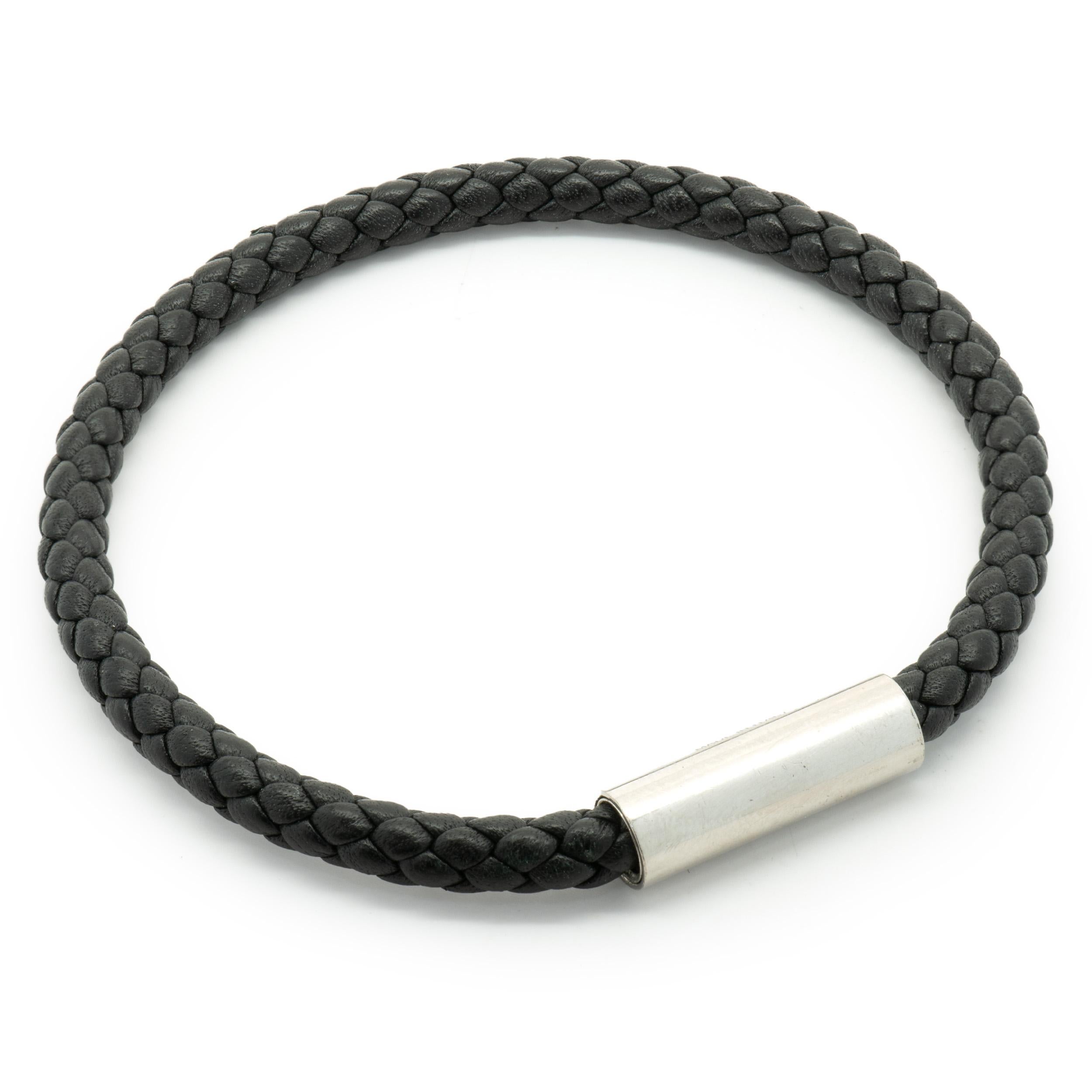 Hermes Edelstahl- und Lederarmband im Zustand „Hervorragend“ in Scottsdale, AZ