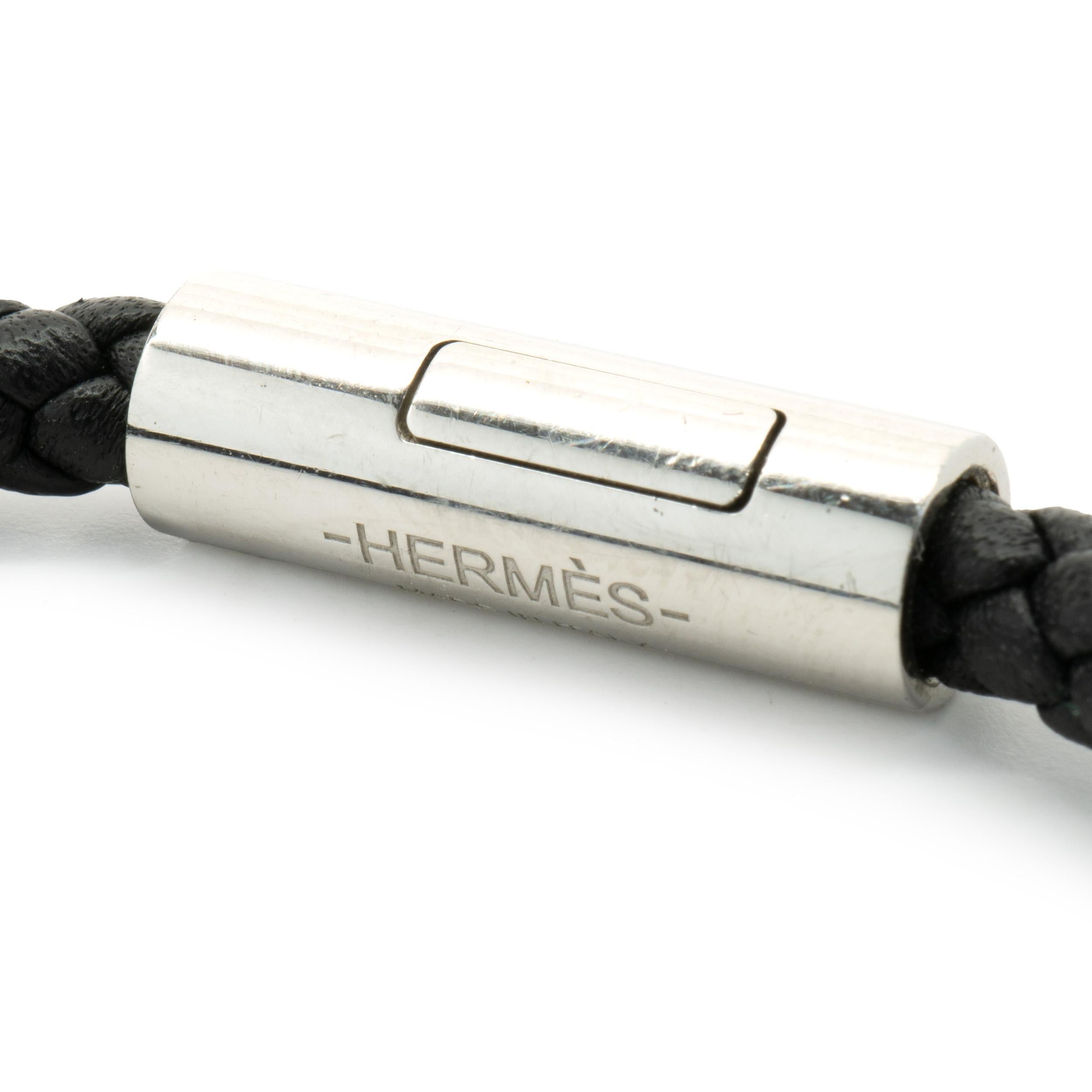 Hermes Edelstahl- und Lederarmband Damen