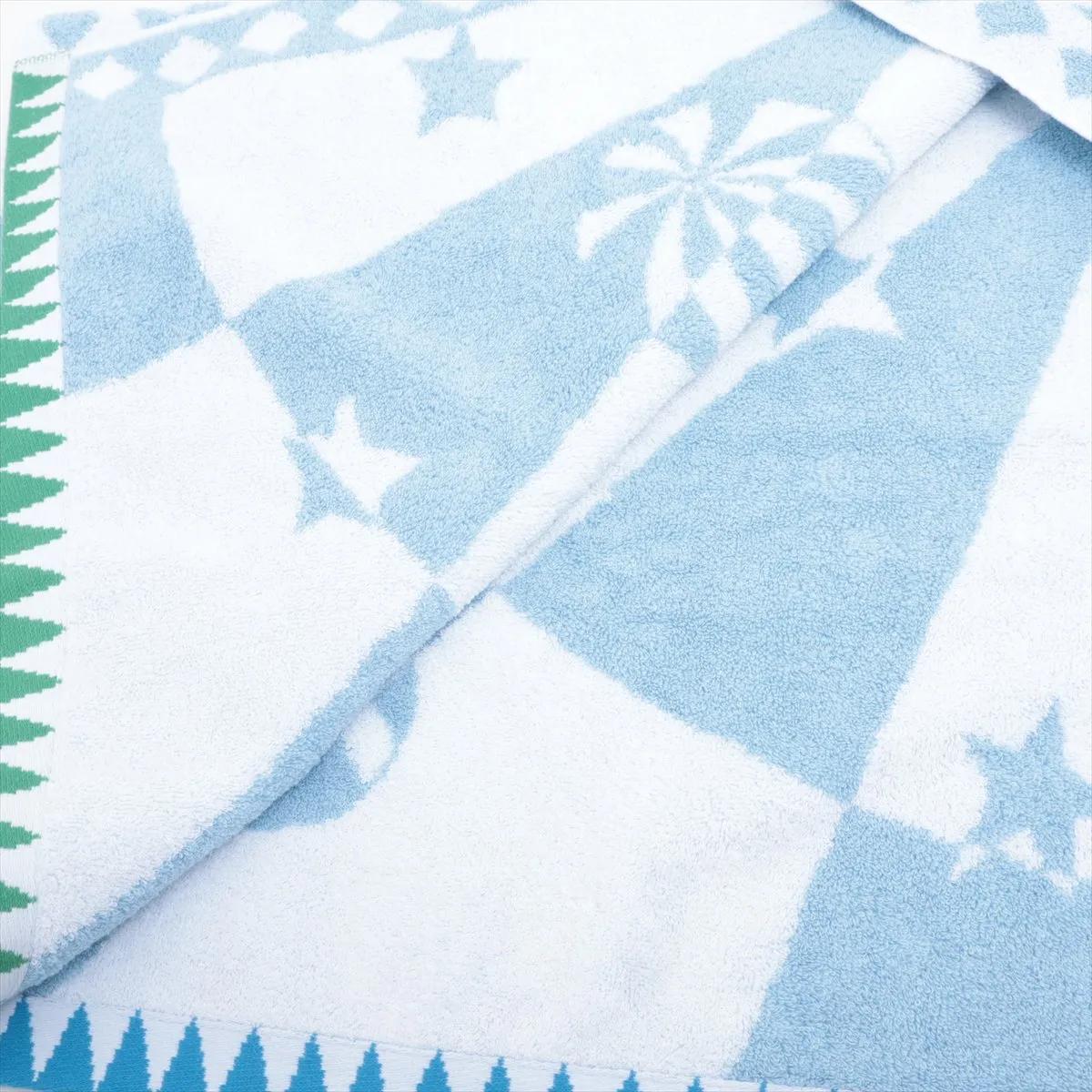 Grigio Asciugamano Hermès Star in cotone blu e verde in vendita