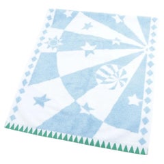 Asciugamano Hermès Star in cotone blu e verde