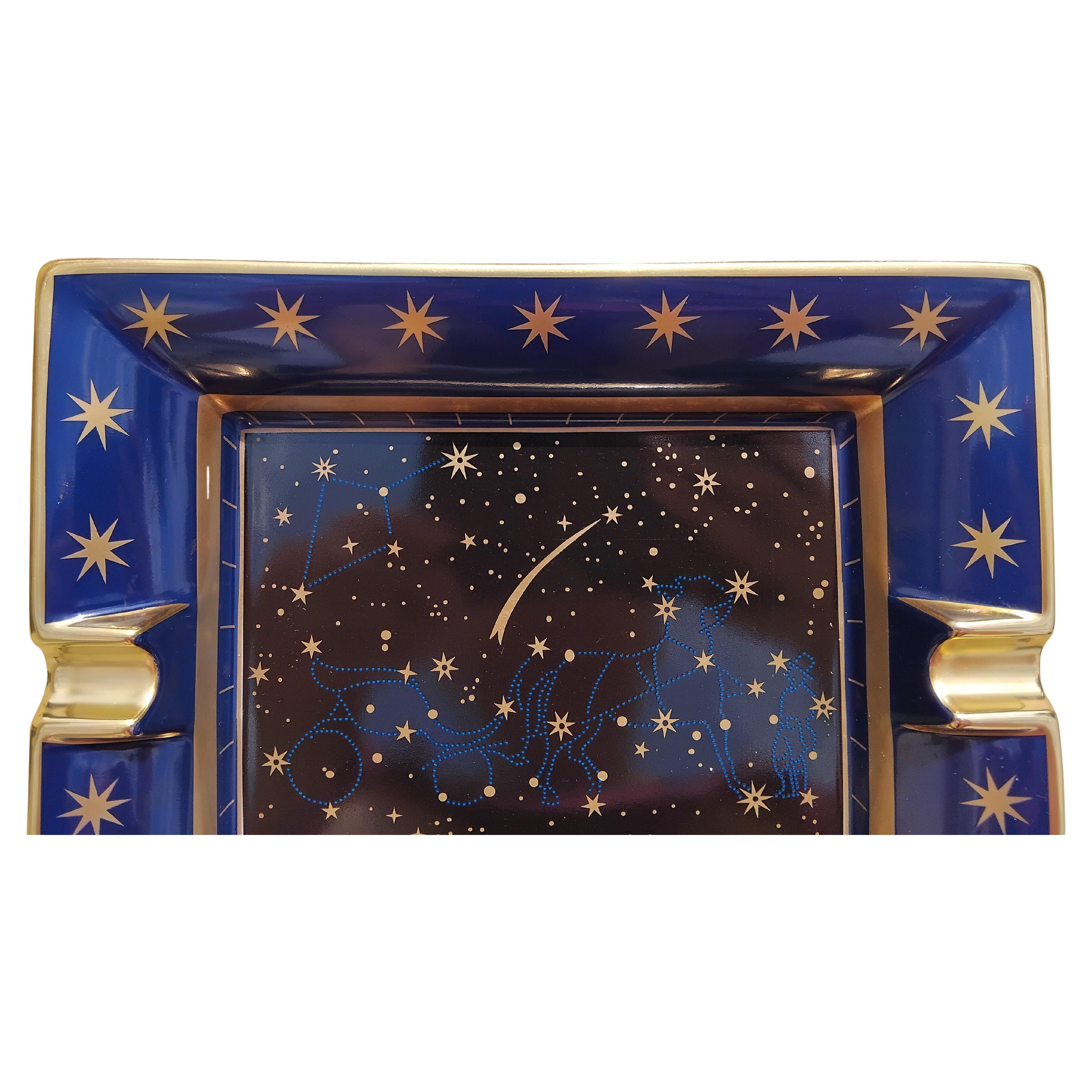 Hermès Stars Cigar Ashtray Change Tray Porcelain Gold Calèche Constellations For Sale 6