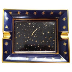 Hermès Stars Cigar Ashtray Change Tray Porcelain Gold Calèche Constellations
