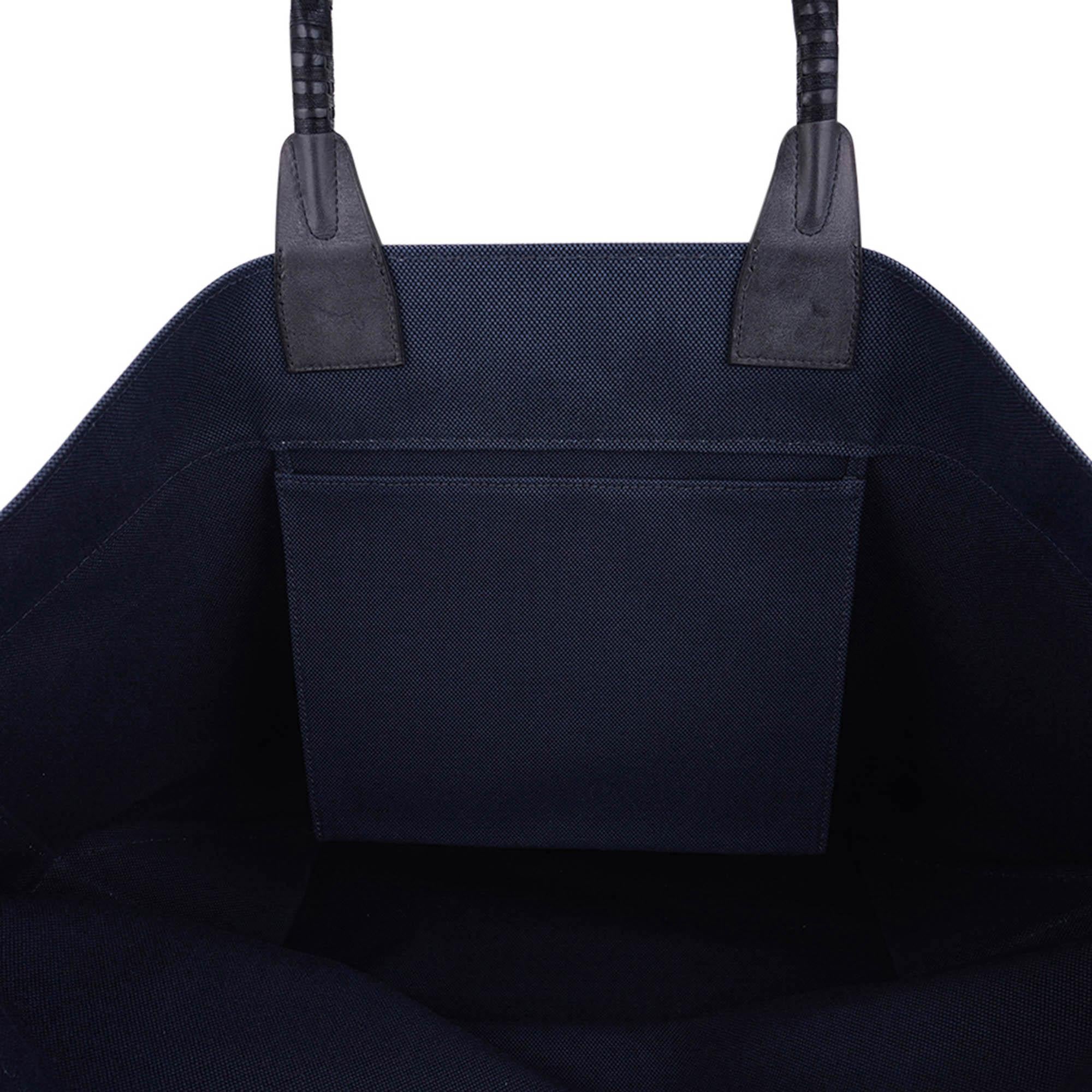 Hermes Steeple Tote Limited Edition Marine Toile Hackberry Wood Leather For Sale 2