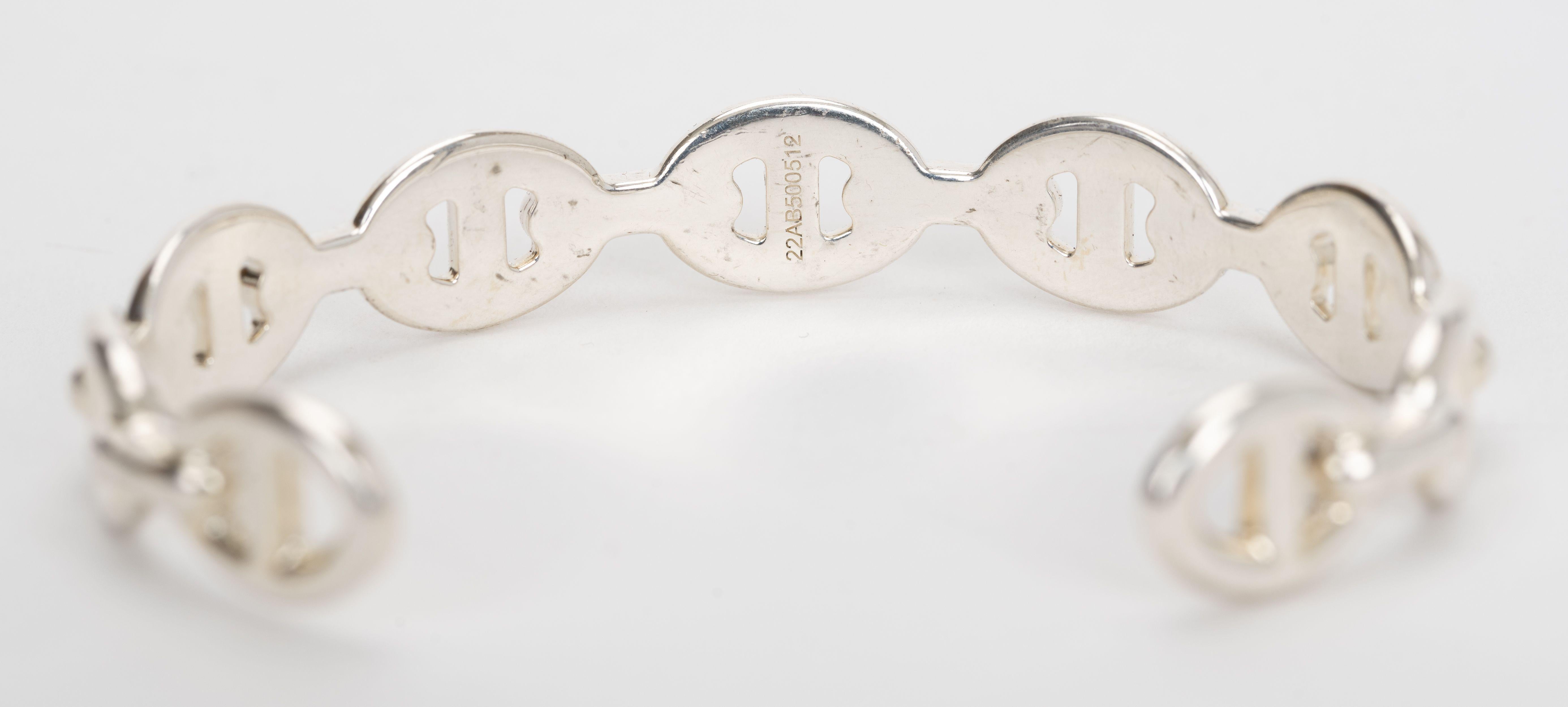 Bracelet D'Ancre en chaîne en argent Hermès Neuf - En vente à West Hollywood, CA