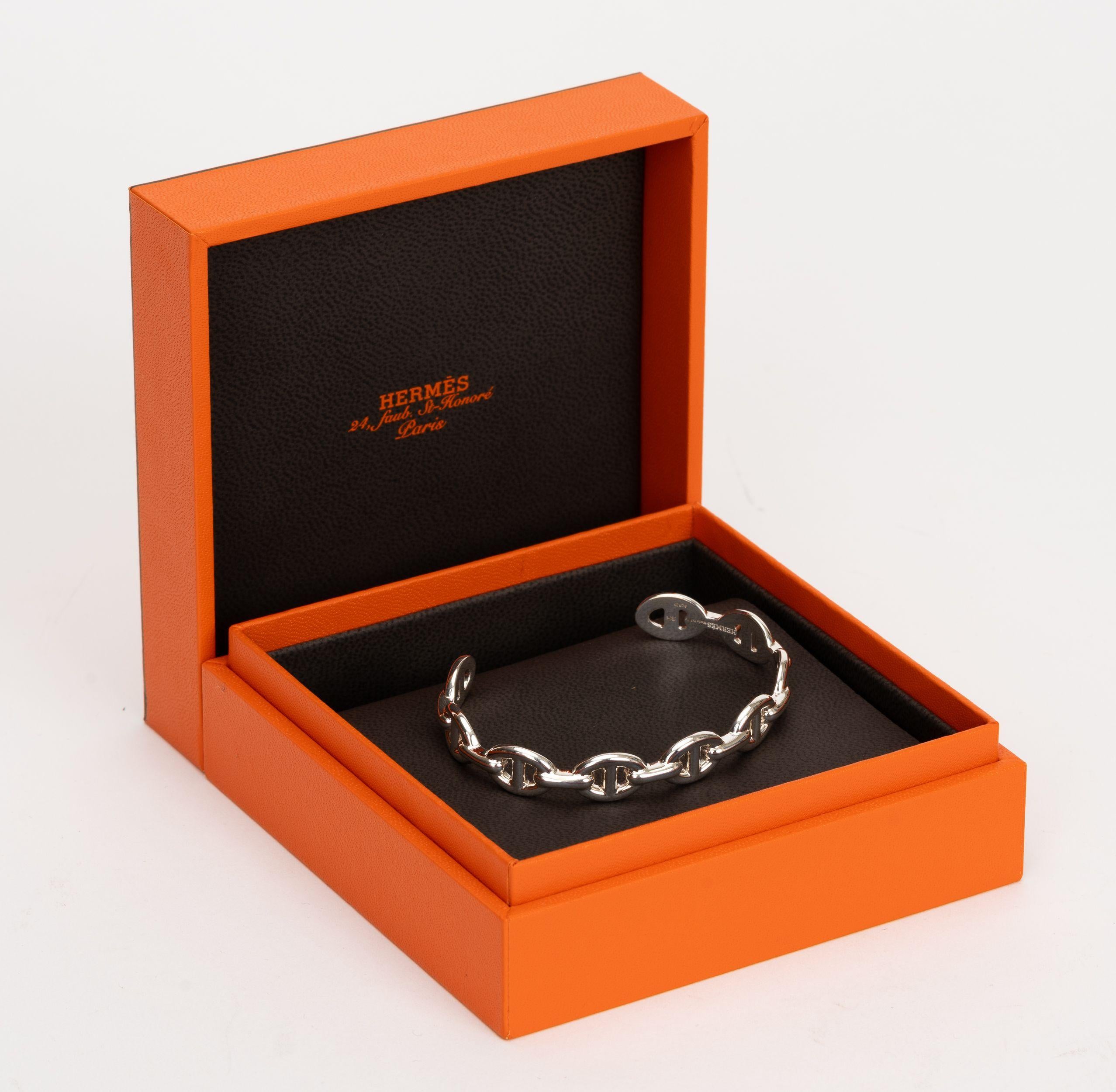 Hermès Sterling Chain D'Ancre Bracelet Size Small For Sale 1