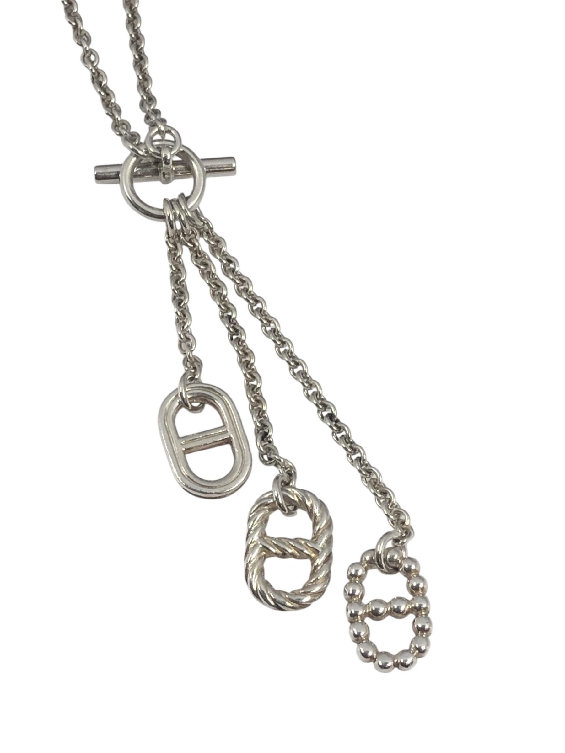 Hermes sterling Chaine d' Ancre Classic Motif Necklace In condizioni ottime in vendita a Chicago, IL