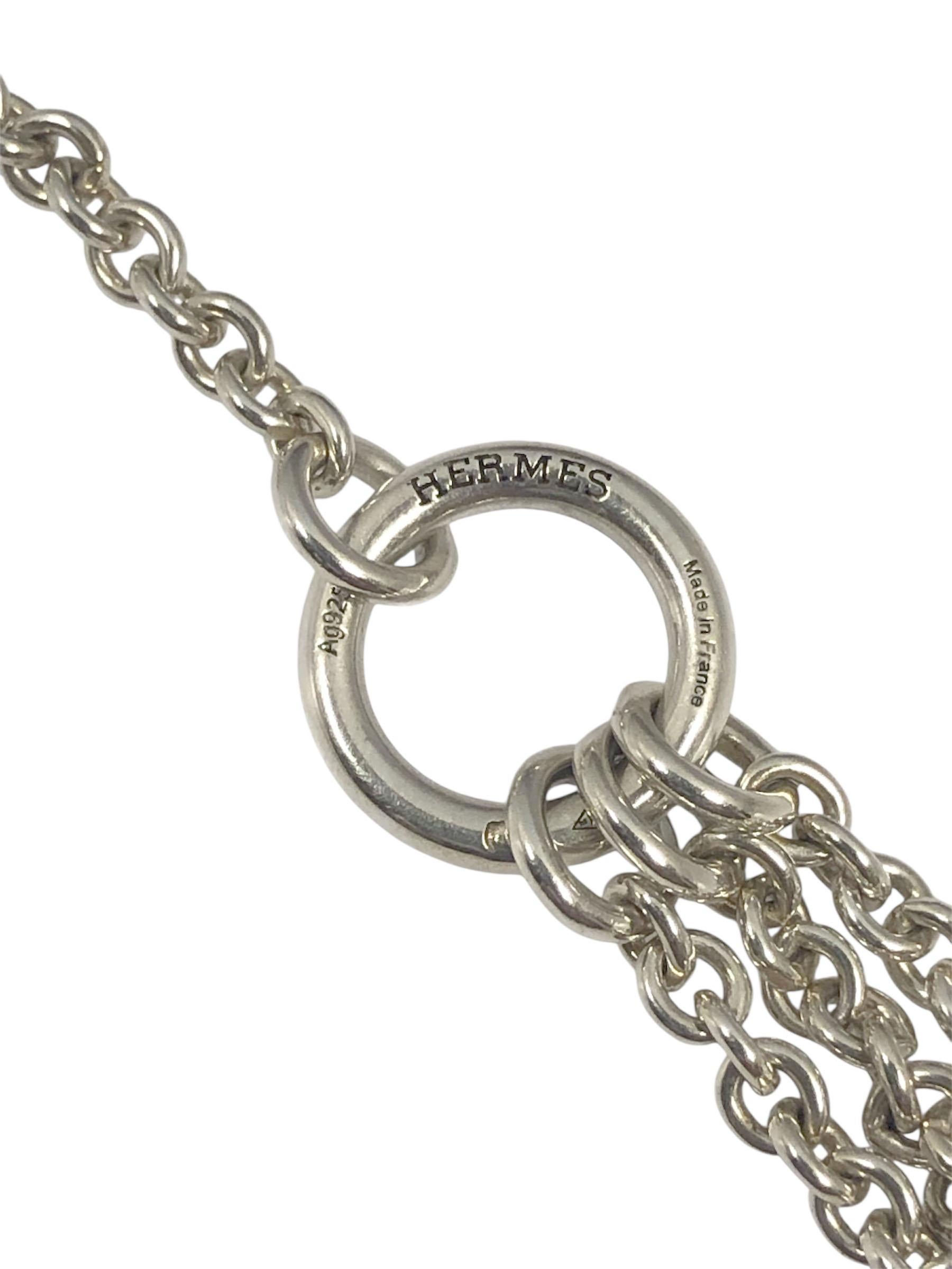 Hermes sterling Chaine d' Ancre Classic Motif Necklace in vendita 1