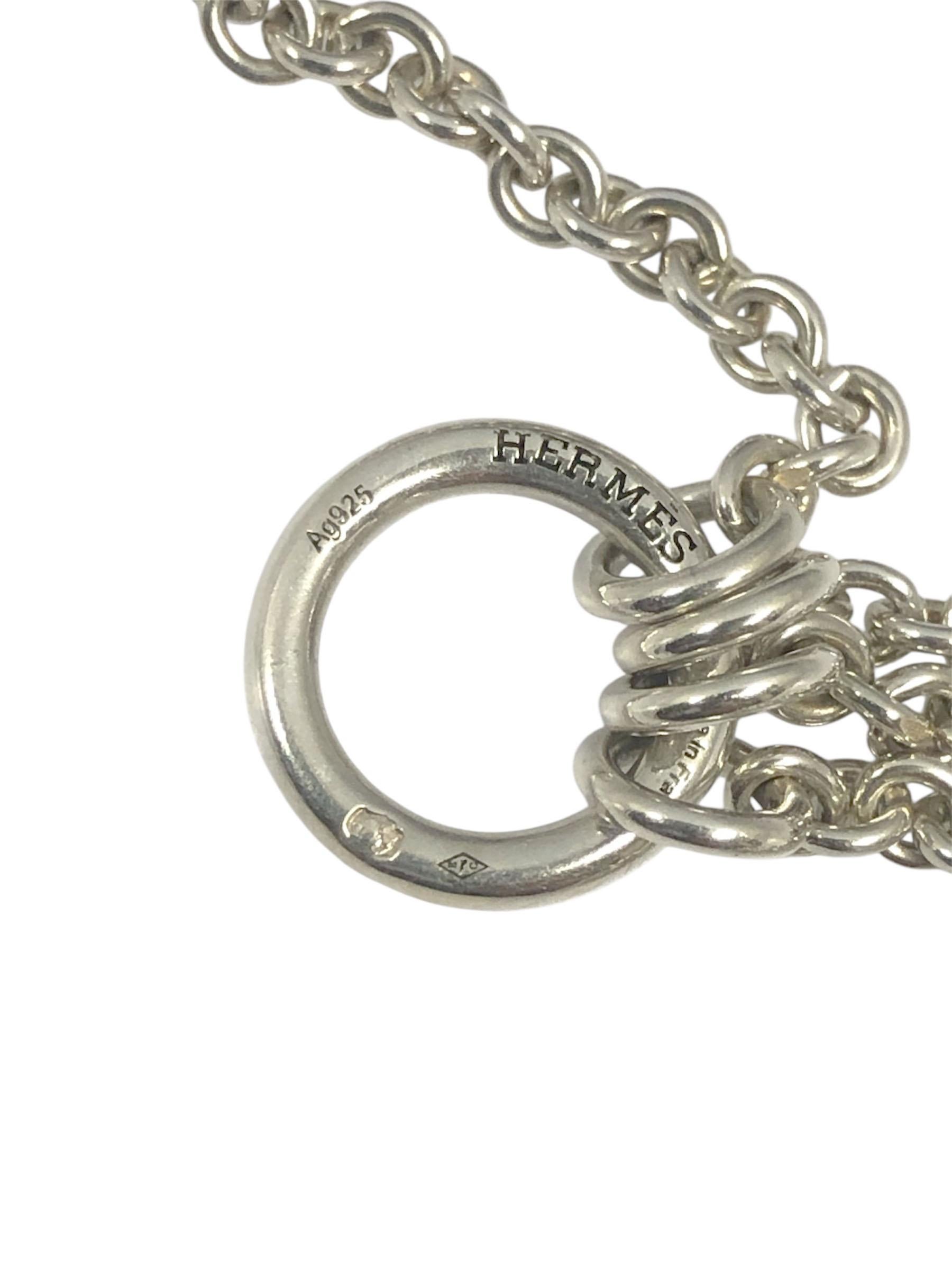 Hermes sterling Chaine d' Ancre Classic Motif Necklace in vendita 2