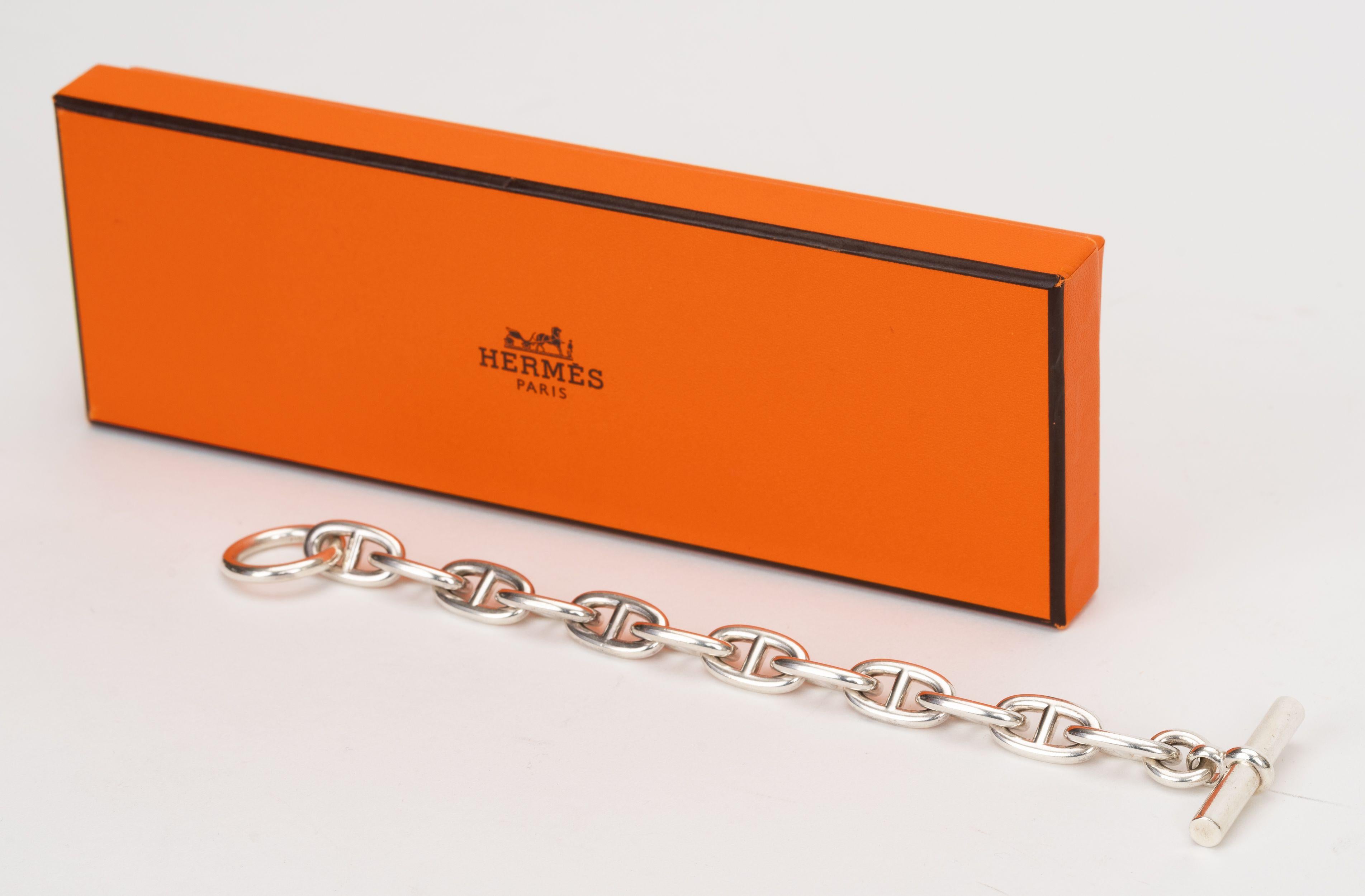 Arancia Bracciale Chaine d'Ancre in argento di Hermès in vendita