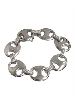 Hermes Sterling Coffee Bean Link Bracelet