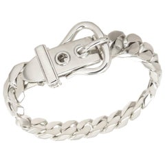 Hermes Sterling Curb Link Buckle Bracelet