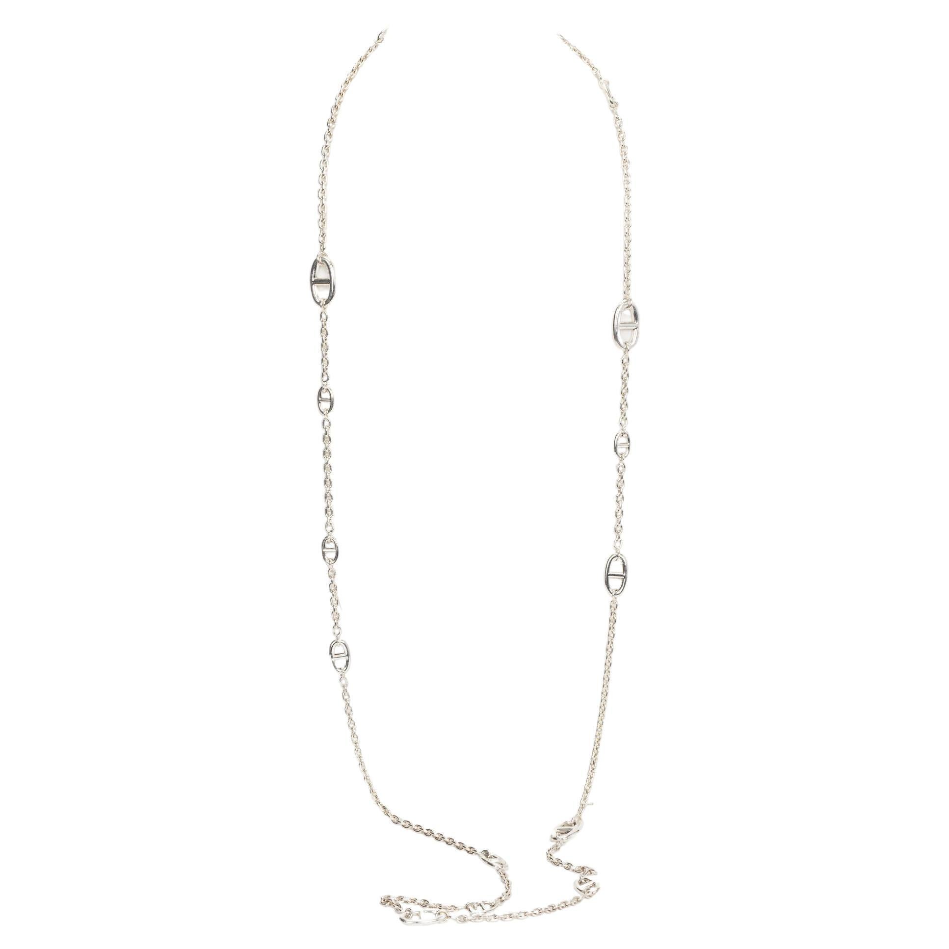 Hermes Sterling Farandole Long Necklace For Sale