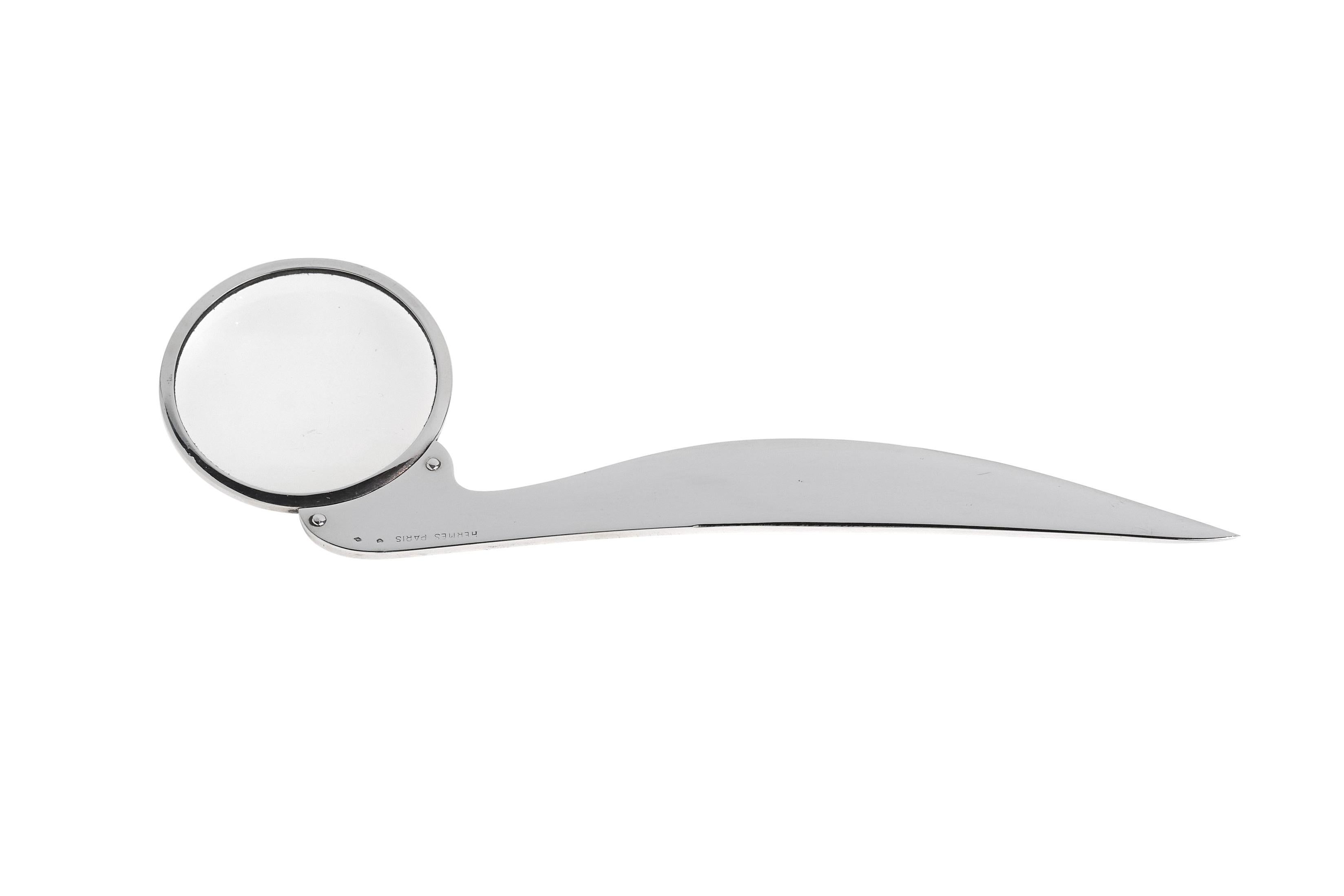 Modern Hermes Sterling Magnifier and Letter Opener For Sale