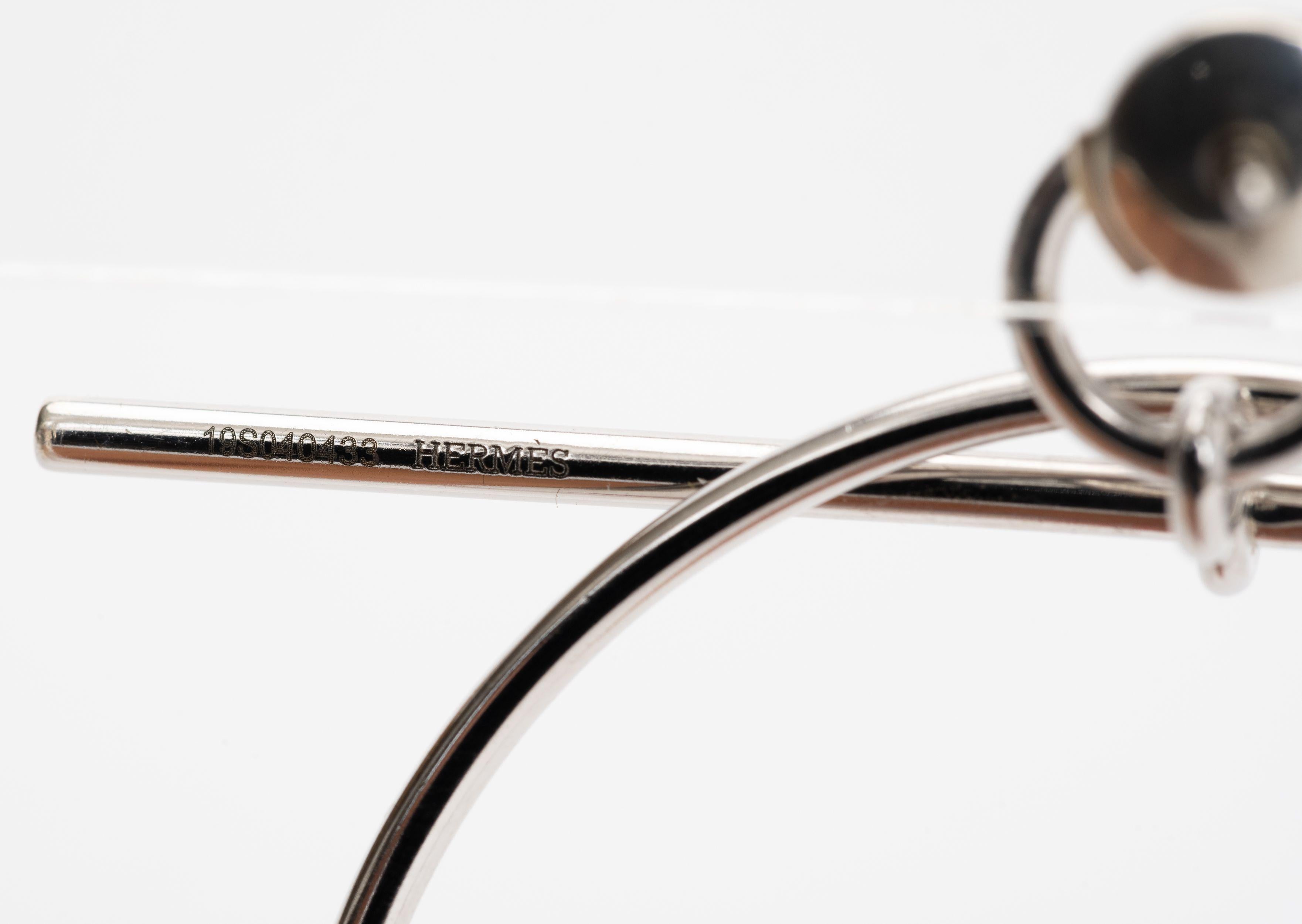 Women's Hermes Sterling Pierced Loop Earrings For Sale
