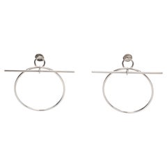 Hermes Sterling Pierced Loop Earrings