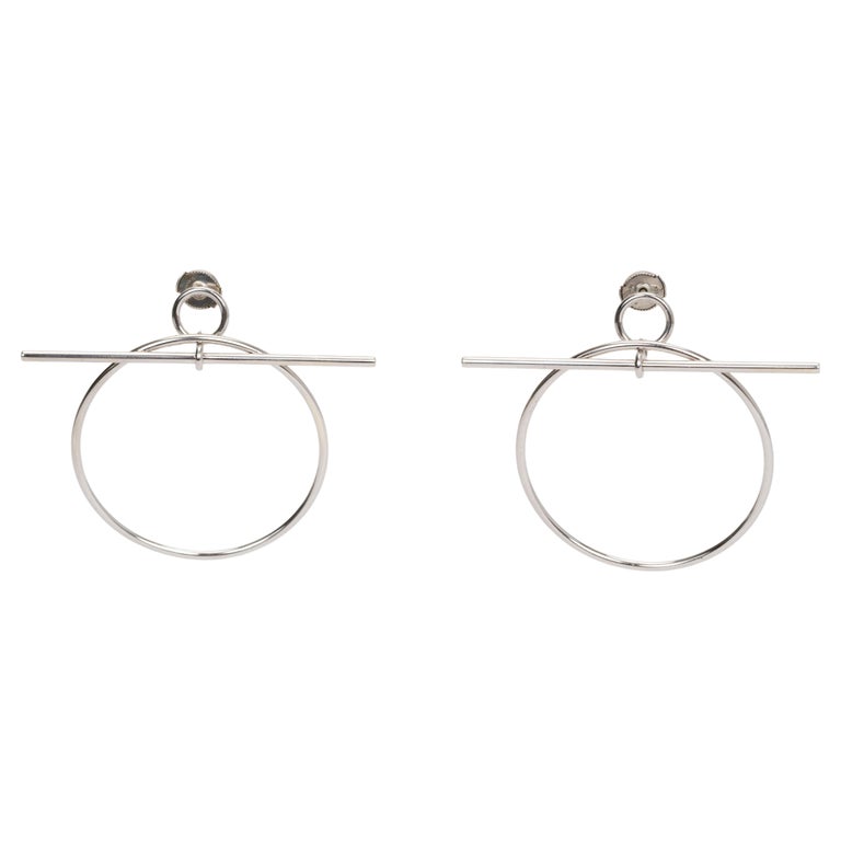 Hermes Escribs Hoop Pierced Earrings #309501H97B Hermes Hoop Earrings – Aquae Jewels main image 4
