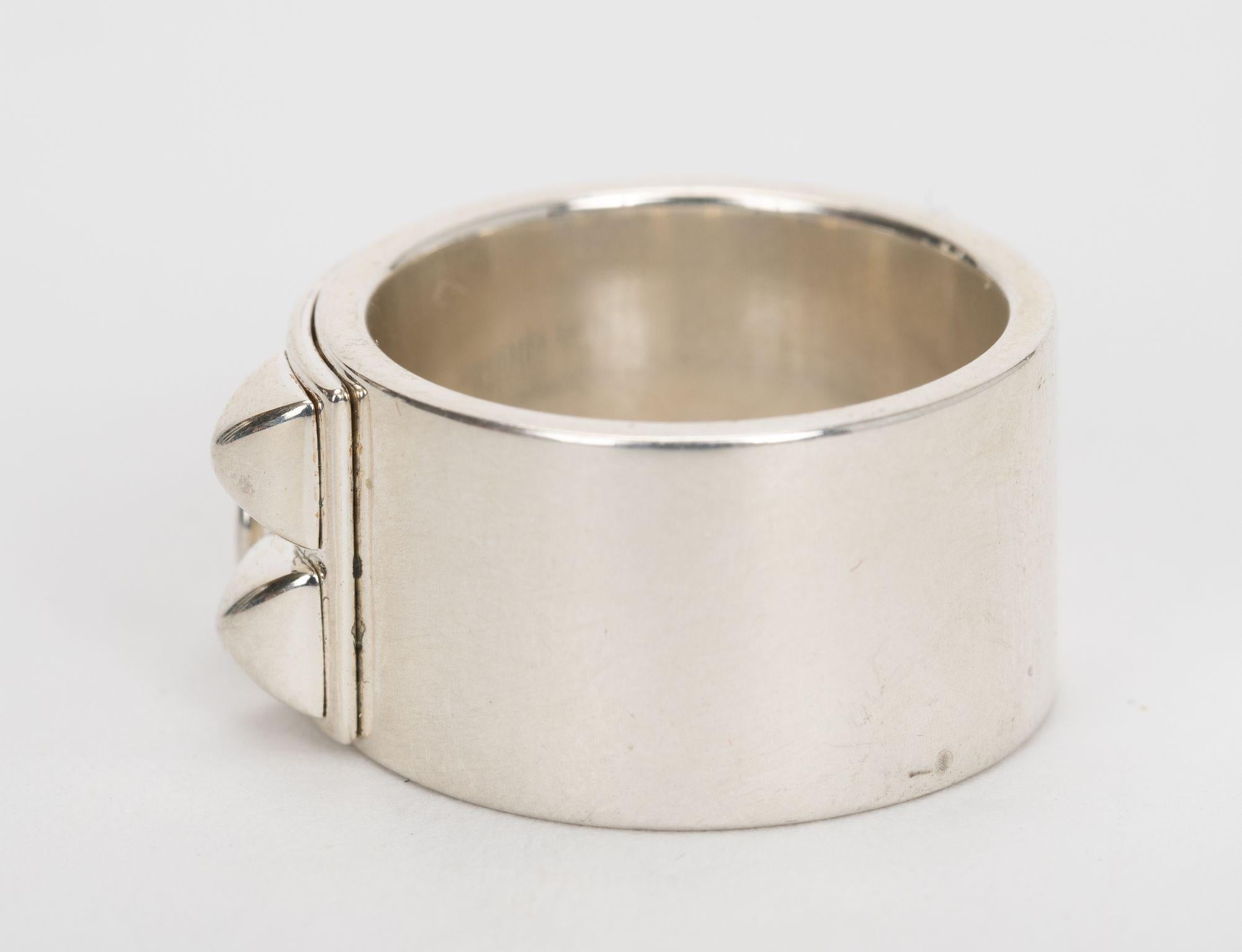 Hermes Sterling SilCollier de Chien Ring In Excellent Condition For Sale In West Hollywood, CA