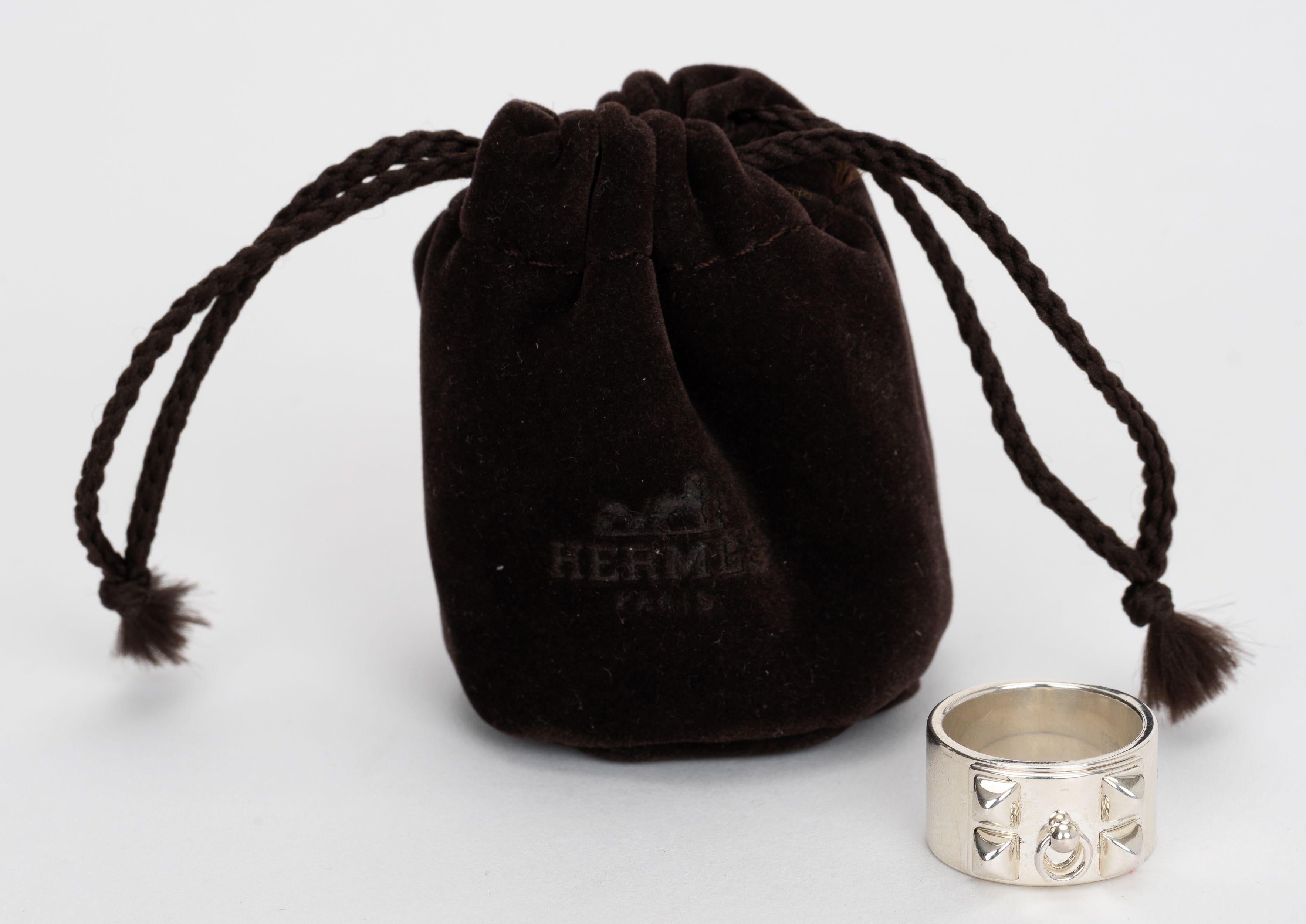 Women's or Men's Hermes Sterling SilCollier de Chien Ring For Sale