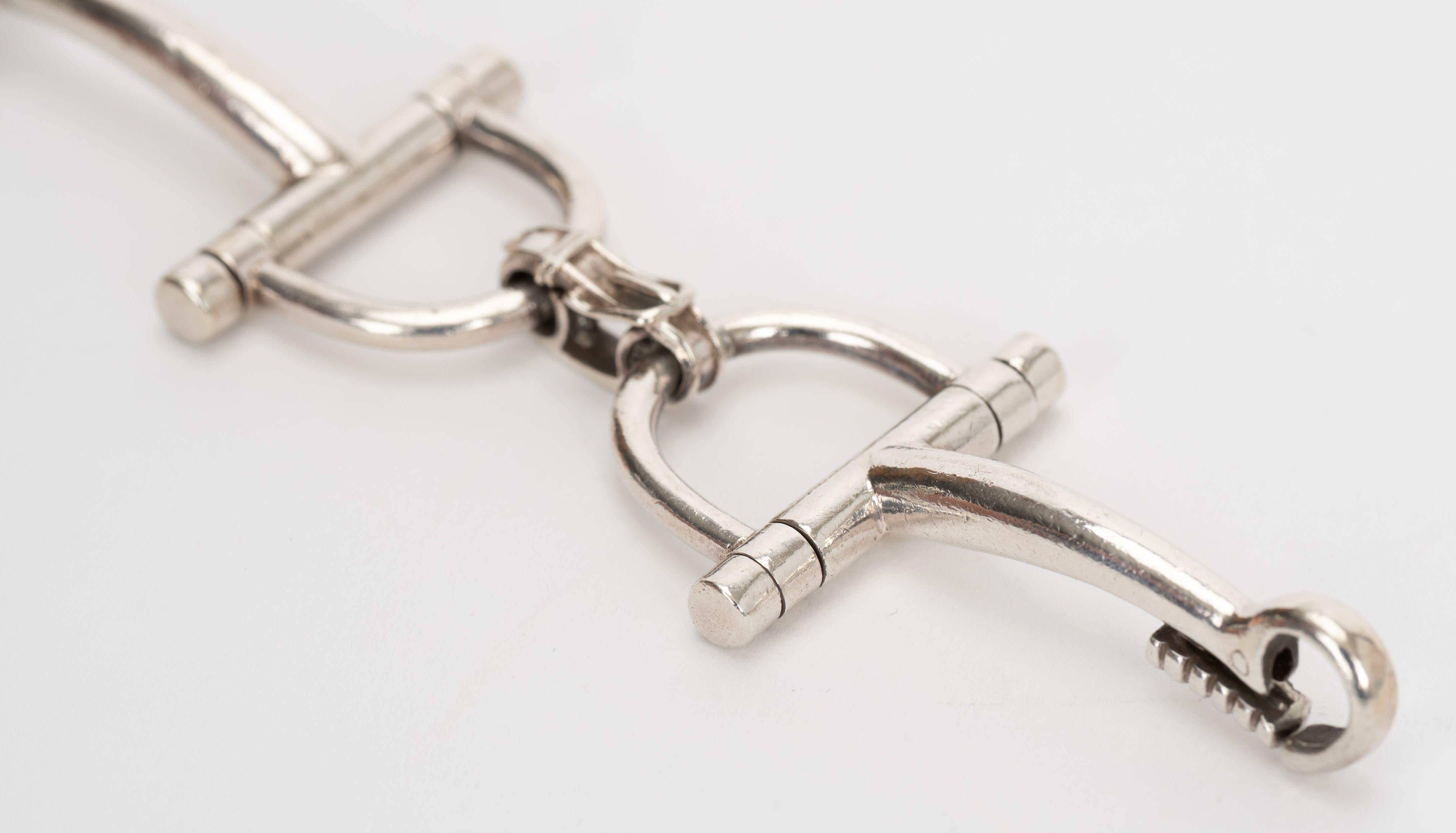 bracelet mors de cheval argent