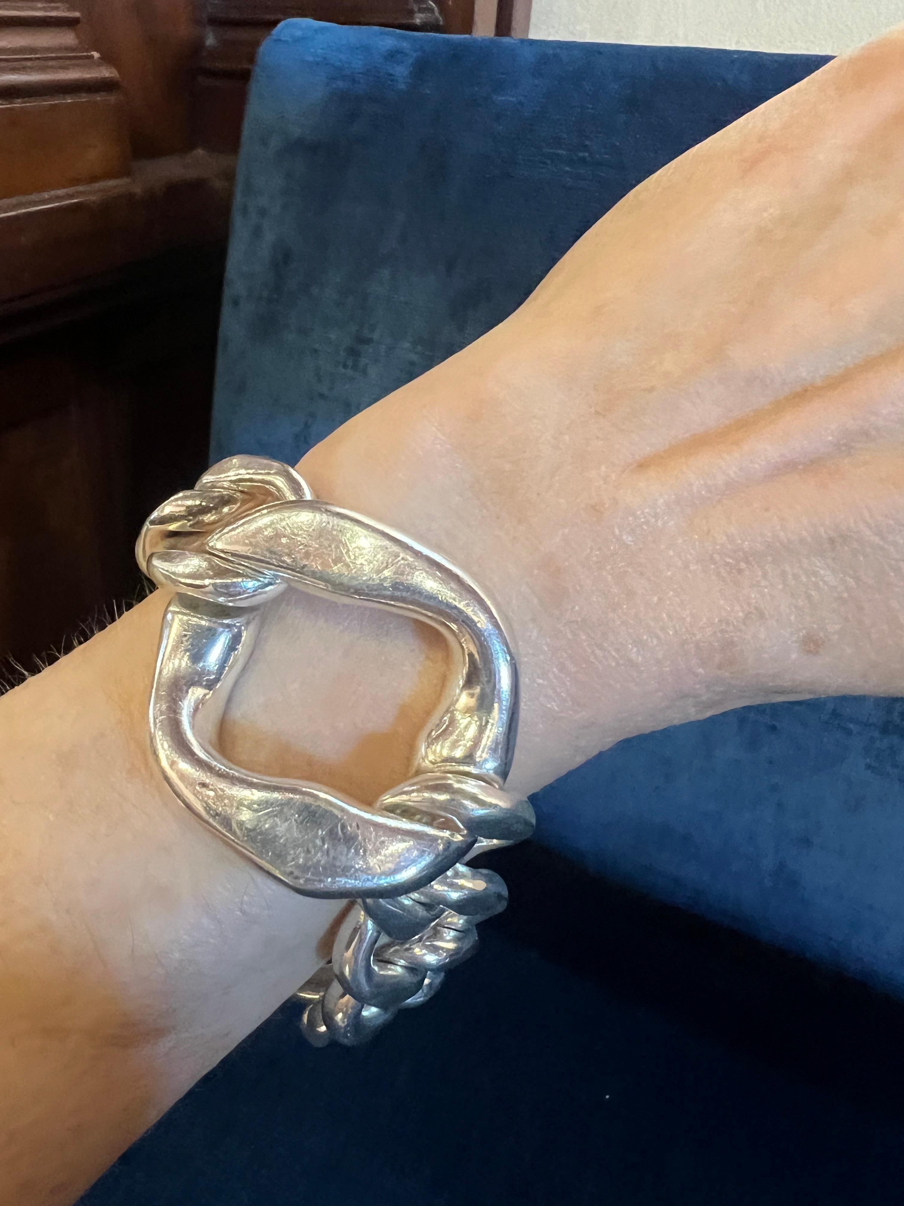 Hermès Sterling Silver Agora Curb-Link Bracelet 1