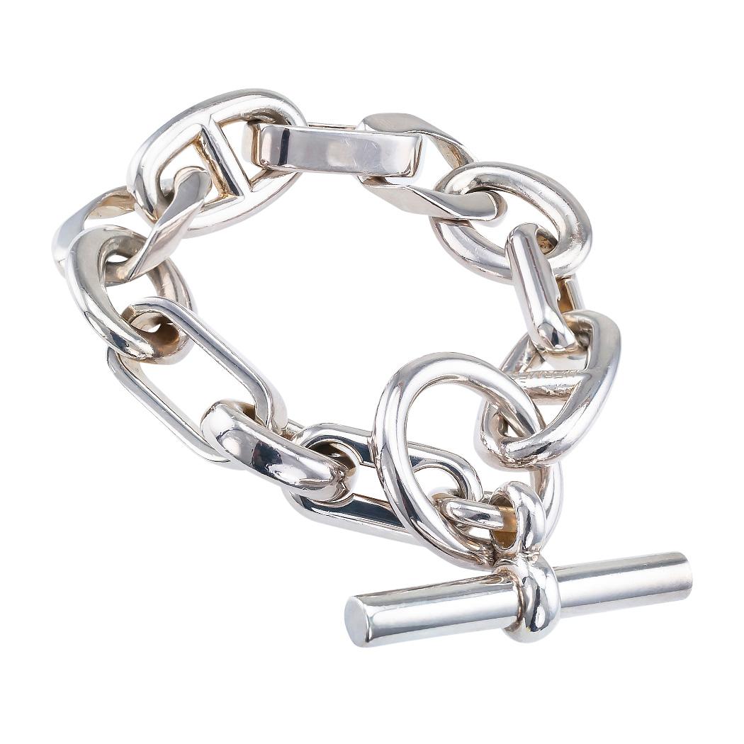 Hermès Sterling Silver Alea Bracelet Large Model at 1stDibs | hermes ...