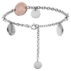 Hermès Sterling Silver And Rose Gold Confettis Bracelet 
