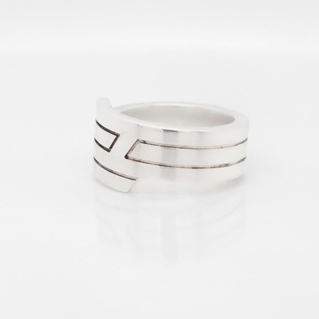 Women's Hermes Sterling Silver Band Ring For Sale