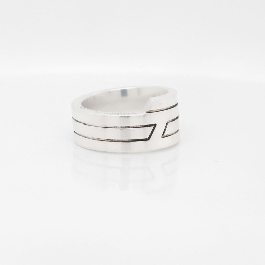 Hermes Sterling Silver Band Ring For Sale 4