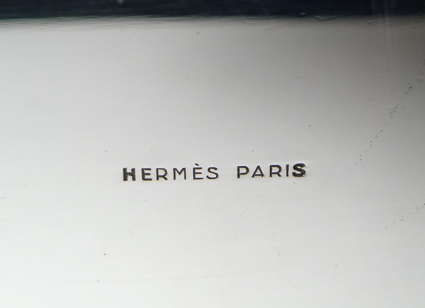 Silver Plate Hermès Sterling Silver Box circa 1950s by Ravinet d’Enfert For Sale