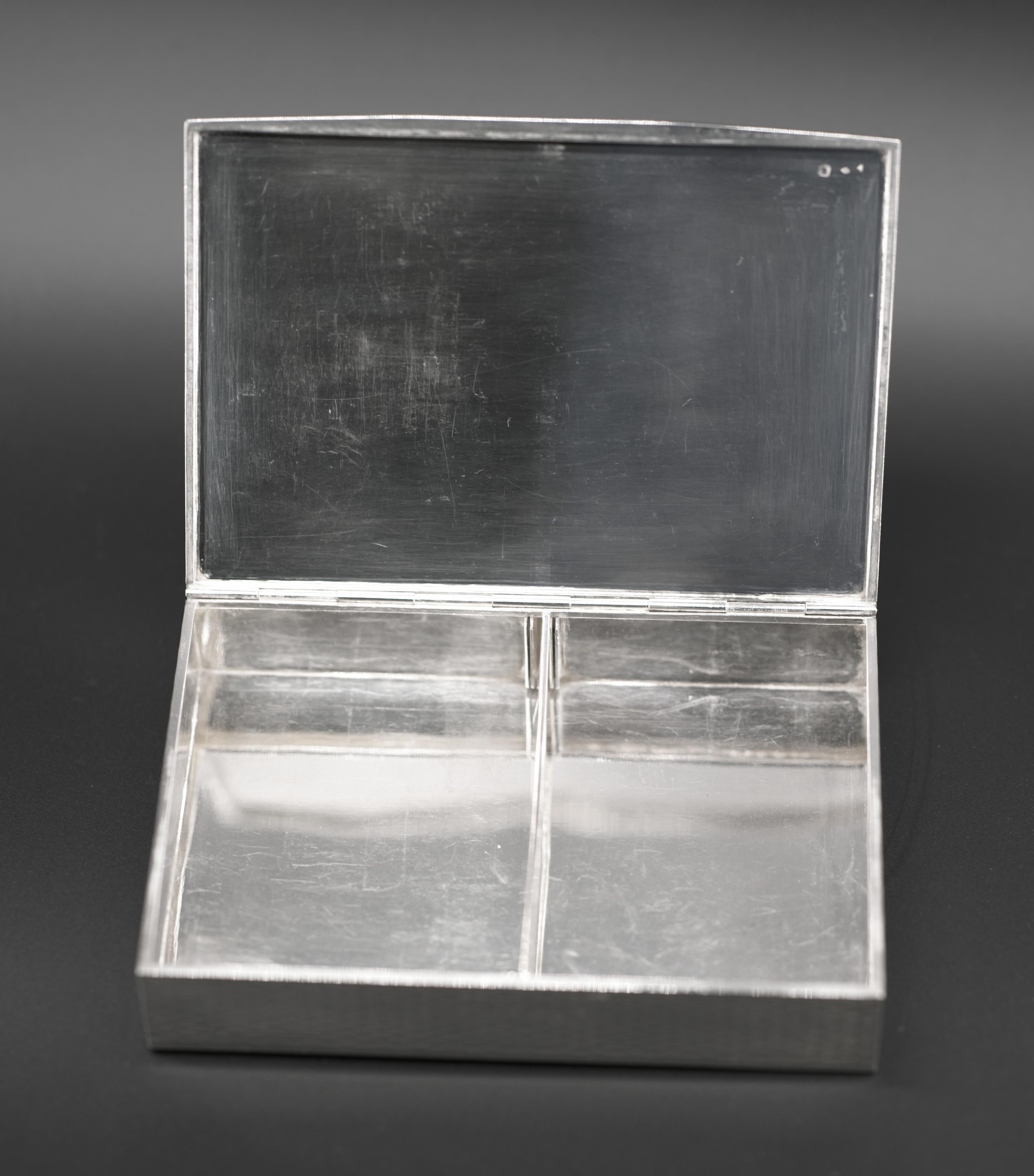 Caja de plata de ley HERMES 3
