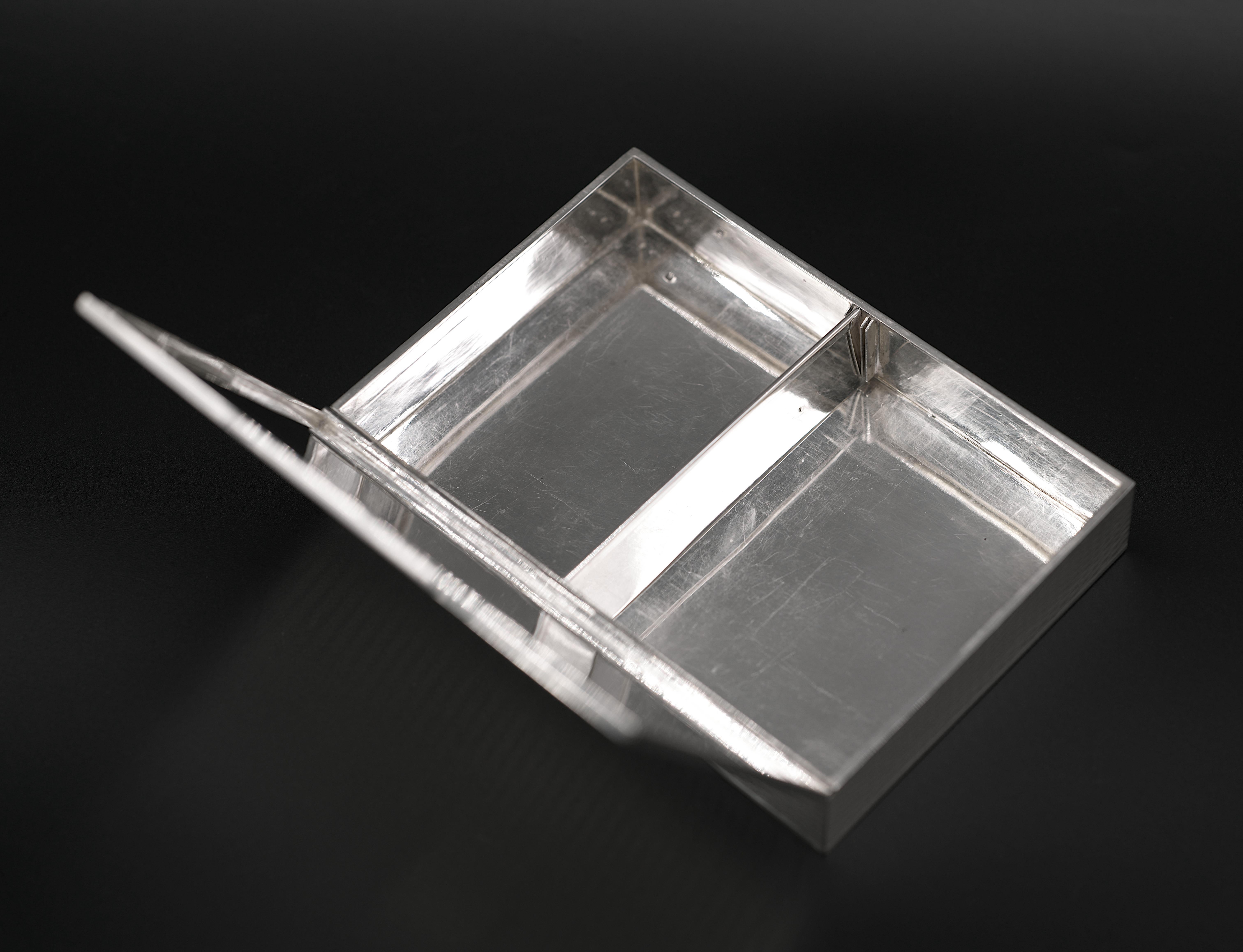 Caja de plata de ley HERMES 2