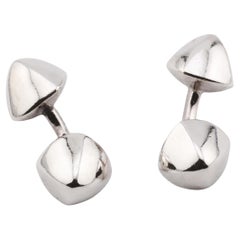 Hermes Sterling Silver  CDC Dumbbell Cufflinks